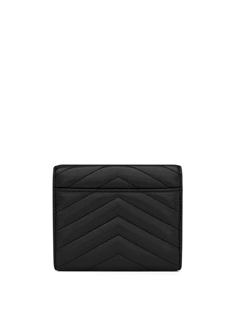 saint laurent ysl logo plaque quilted wallet|farfetch ysl wallet.